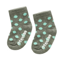 Load image into Gallery viewer, Non Slip Baby Socks - Polka Grey (0-12m)